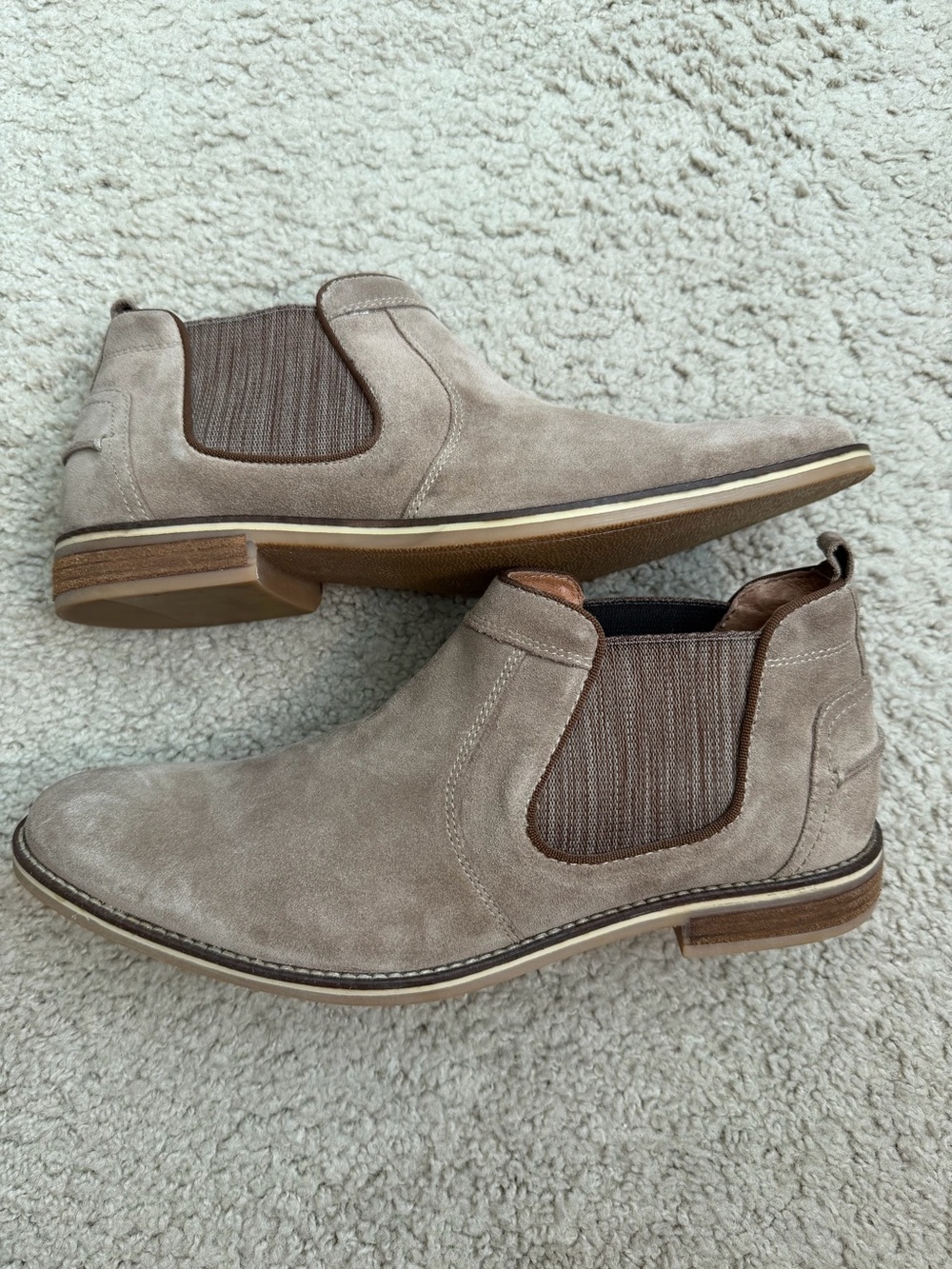 Joseph Abboud Men's Suede Chelsea Boots in Taupe